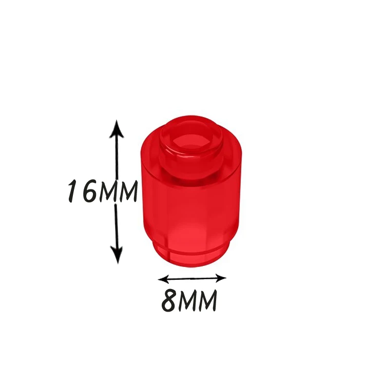 Transparent Brick 1x1 Round with Open Stud Colorful Building Block MOC Parts Toys For Children Compatible 3062/30068 100pcs/Lot 2