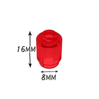 Transparent Brick 1x1 Round with Open Stud Colorful Building Block MOC Parts Toys For Children Compatible 3062/30068 100pcs/Lot 2