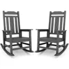 Rocking Chair Set of 2,All Weather Patio Rocking Chairs,Poly Rocking Chair for Adults, Heavy Duty Front Porch Rocker 3