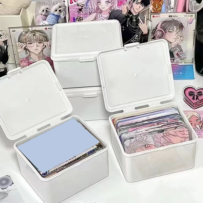 1pc Korean Transparent Storage Box Blind Box Card Photocard Storage Box Photo Card Organizer Classification Flip Box 3