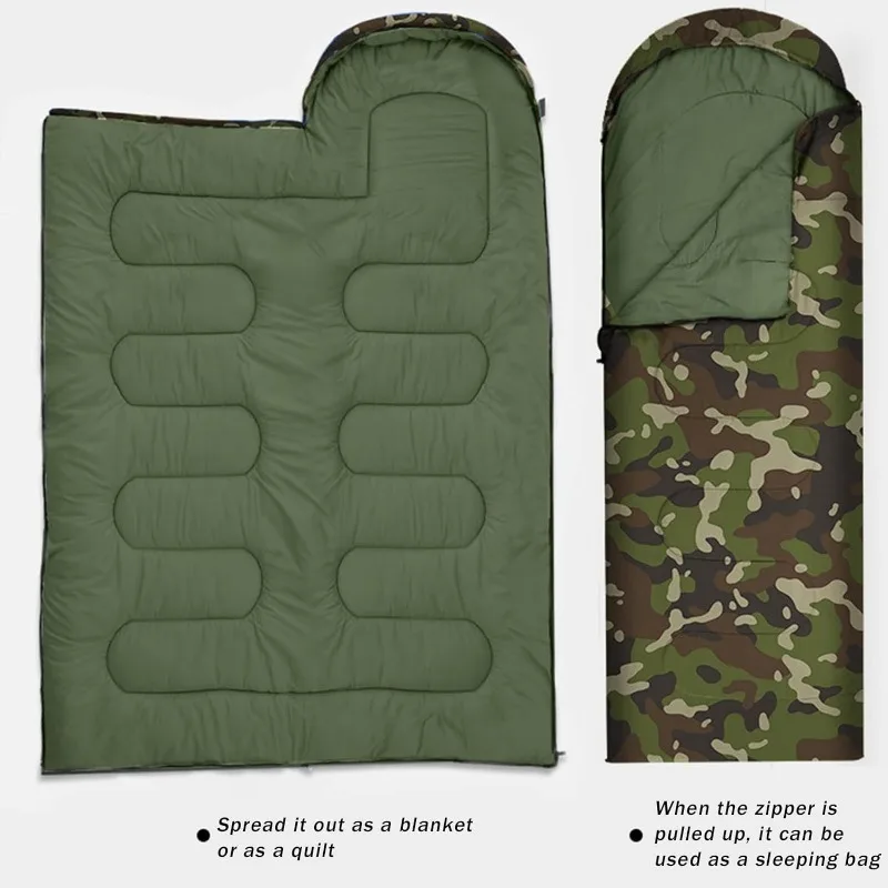 Envelope Digital Camouflage Sleeping Bag Outdoor Camping Camping Sleeping Bag Travel Warm Adult Winter Sleeping Bag