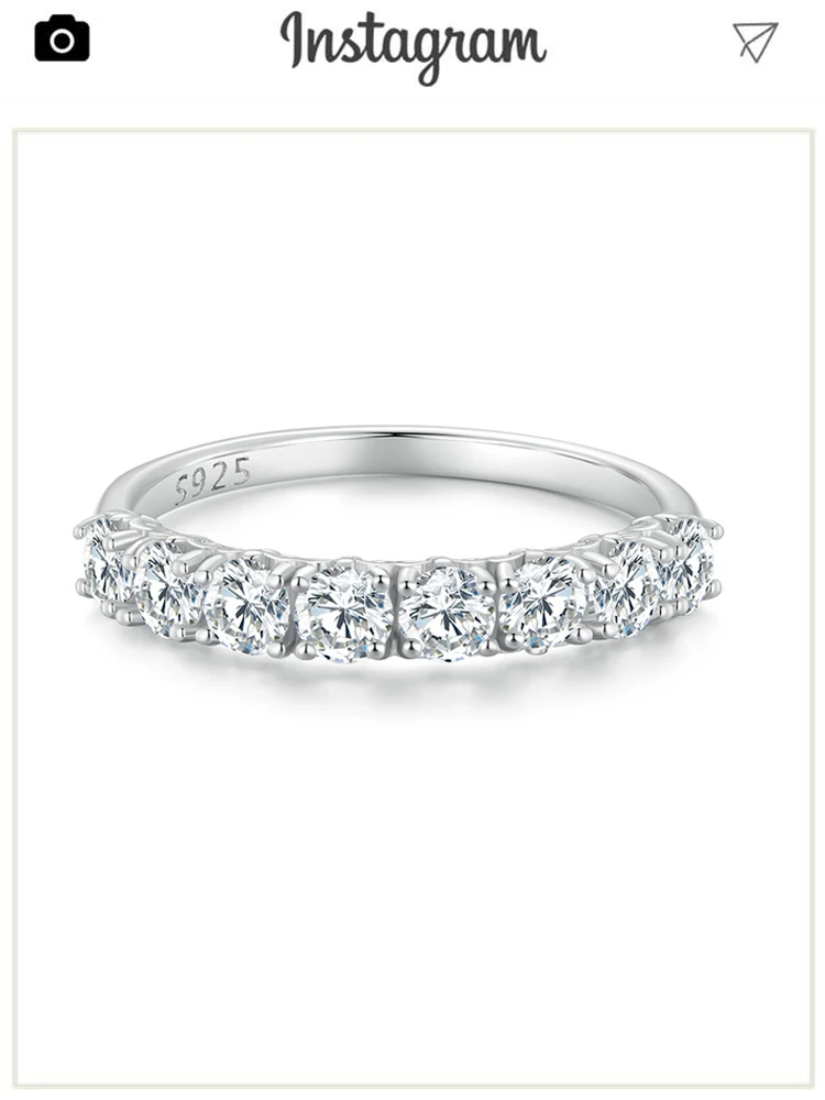 여성용 웨딩 귀금속, EWYA 925순은 0.2-2캐럿 D VVS1 6프롱 다이아몬드 GRA 모이사나이트 장착 나사 스터드 귀걸이 9 BAMOER-0.8CT D 컬러 VVS1 EX 라운드 모이사나이트 반지, 925 스털링 실버 이터니티 반지, 여성 약혼 웨딩 럭셔리 밴드