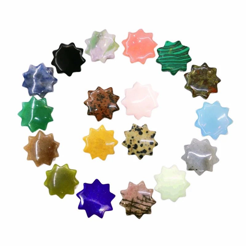 

20pcs 25x6mm Sunflower Carved Stone Quartz Carving Crystal Healing Decoration Plant Ornaments Crafts