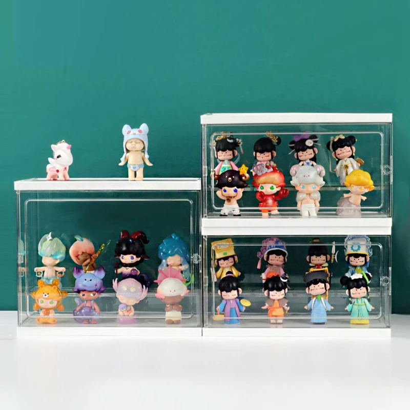 

Acrylic Display Stand Blind Box Figures Display Case Collectible Model Display Rack with Dustproof Cover Cosmetic Display Shelf