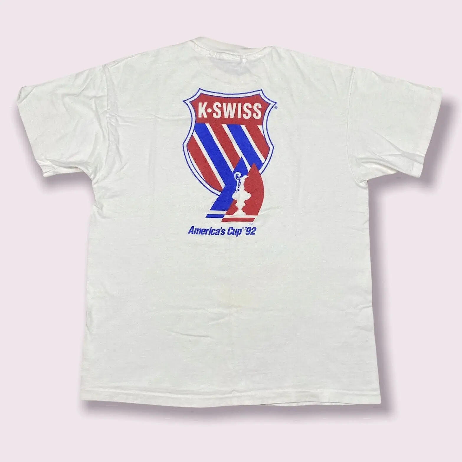 T-Shirt Vintage 1992 K-Swiss America Cup Taglia Grande Da Uomo Made In Usa