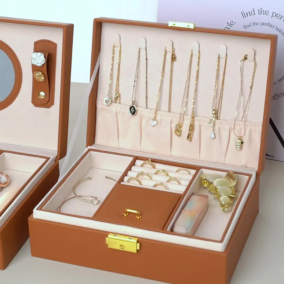 Mirad style jewelry box, large capacity storage box, multifunctional sorting and storage jewelry box - Image 3
