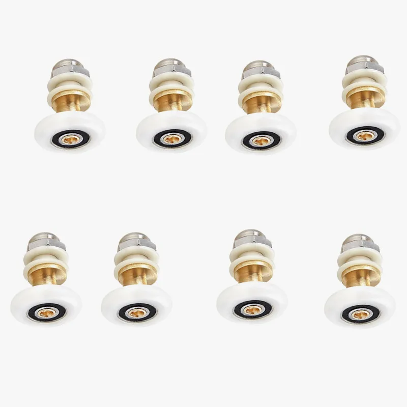 8 PCS 20 23 25 27mm Diameter Shower Glass Sliding Door Hanging Wheel Roller Bathroom Sliding Cabinet Eccentric Pulleys shower room pulley shower door rollers sliding door roller shower room rollers sliding door pulley