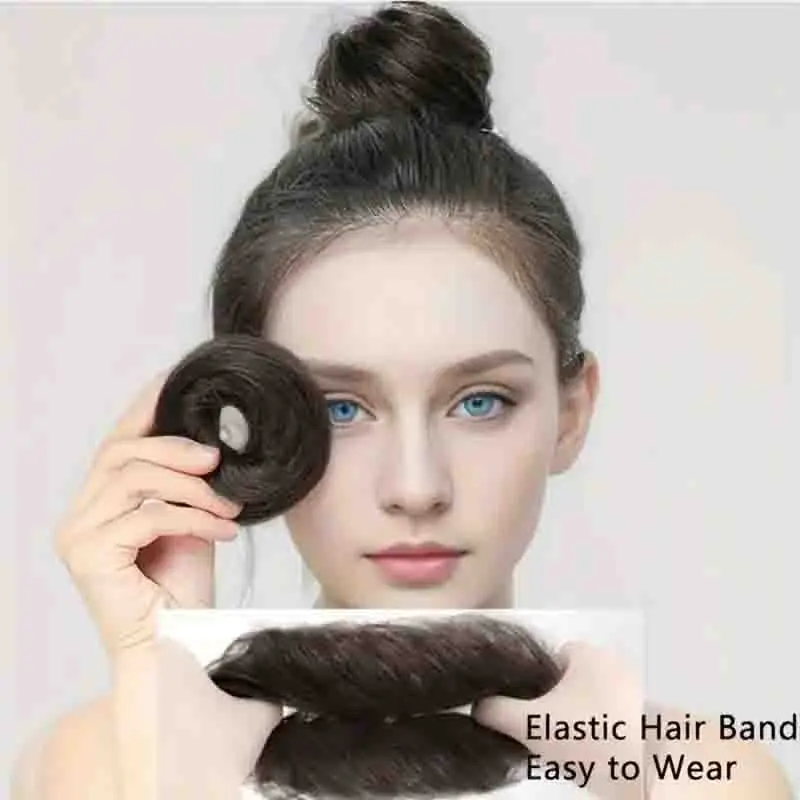 2pcs Women'S Human Hair Bun Extensions Thick Chignon Ponytail Hairpieces Easy-to-Wear Updo Bun Scrunchies for Everyday