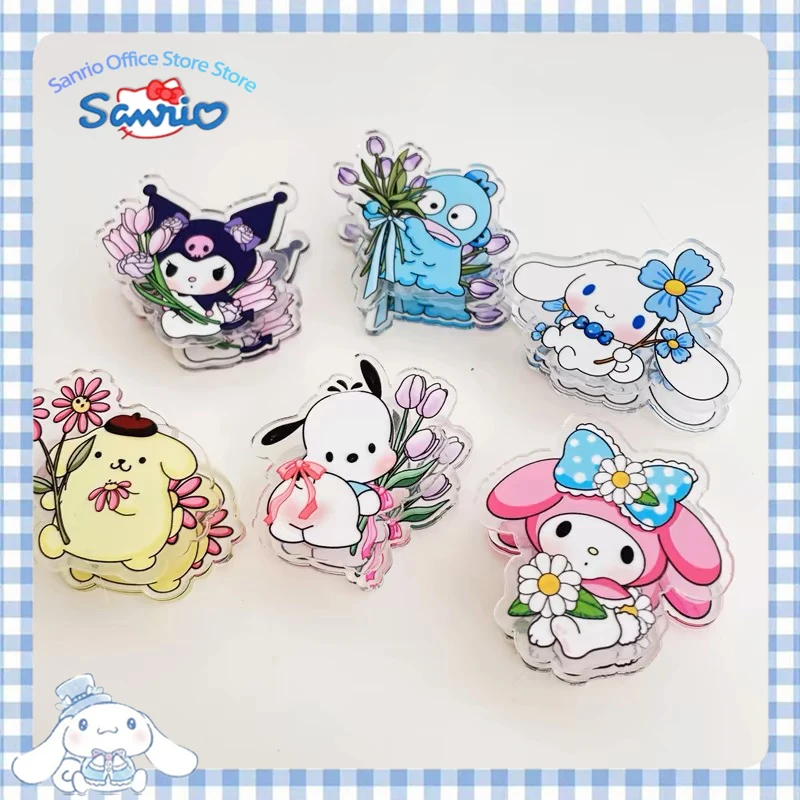 

Клипса из полипропилена Kawaii Sanrio с мультяшным рисунком Hello Kitty Melody Cinnamoroll, папка для студентов, канцелярские принадлежности, зажимы, оптовая продажа, 50 шт.