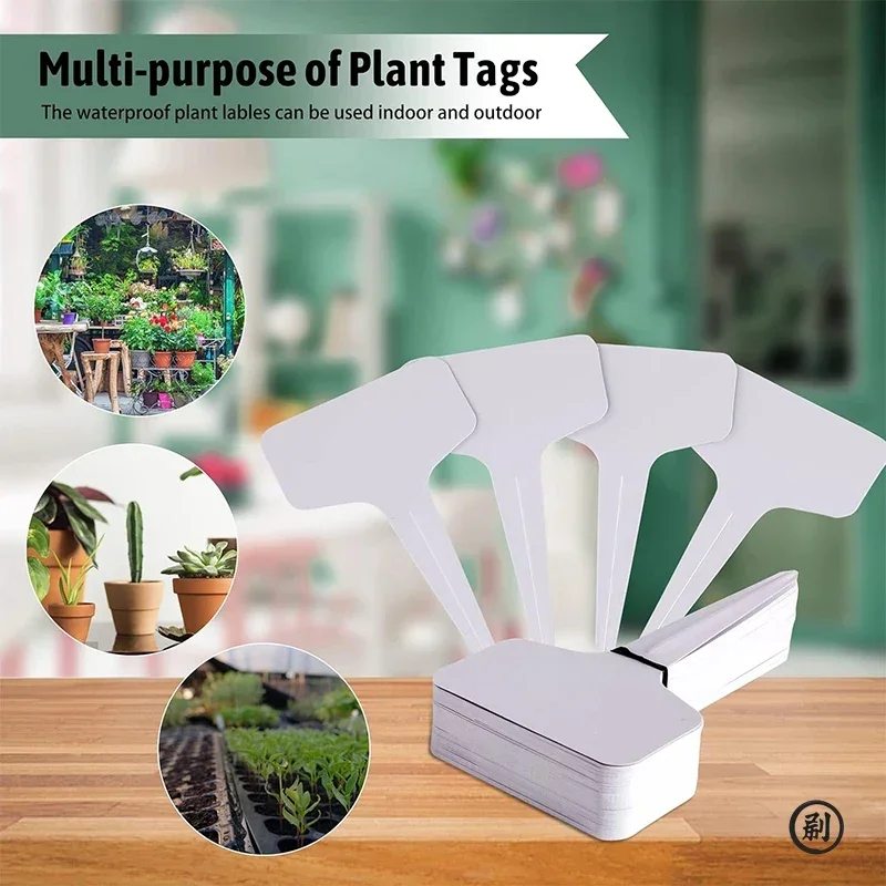 50pcs T-Type Plant Label Markers Waterproof PVC Garden Plants Classification