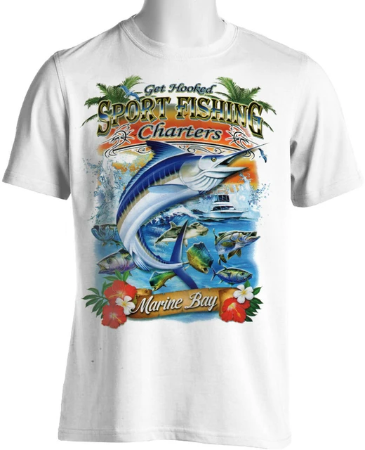 Sport Fishing T-Shirt Charter Boat Mexico Marlin Fishing Tee Shirt Cotton  O-Neck Short Sleeve Men's T Shirt Size S-3XL New - AliExpress