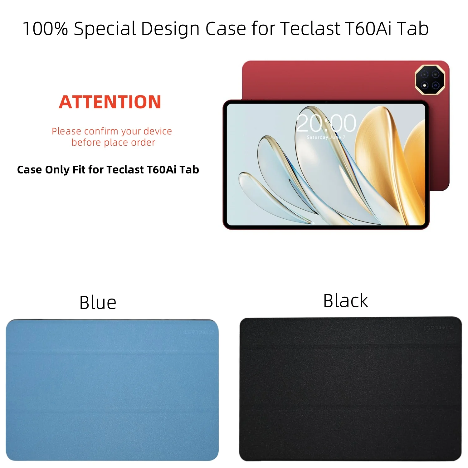 Slim Folding Trifold Stand PU Leather Tablet Case with Auto Wake/Sleep Feature