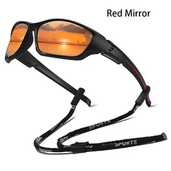 Chain Fashion Unisex Outdoor Sport Sunglasses for Running, Mountaineering, Fishing, and Driving (GL - F33(RedMirror))