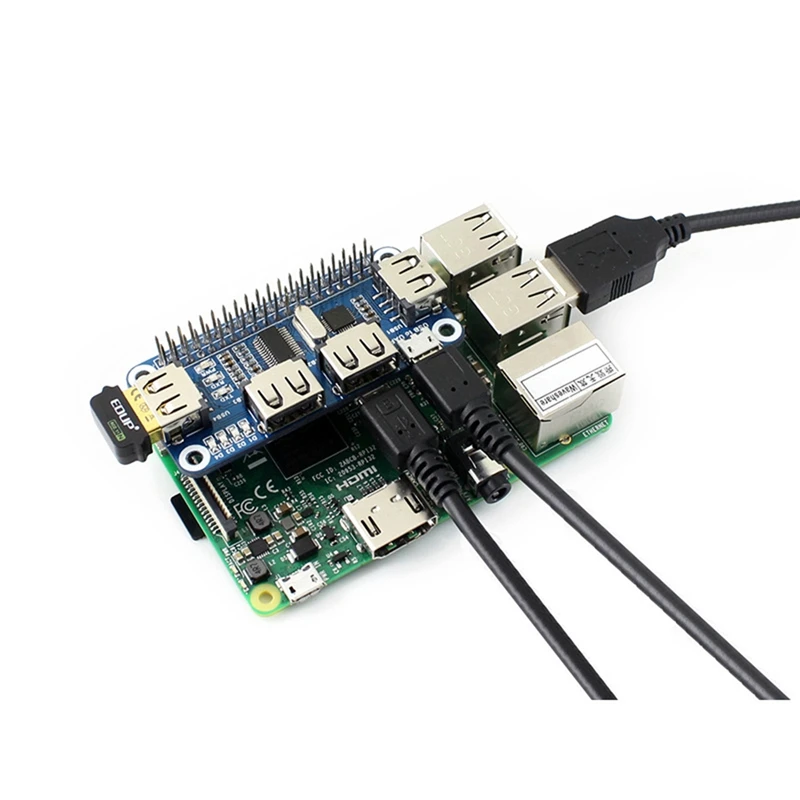Waveshare 4 USB Ʈ USB HUB HAT 4B 3B +  W  WH ȣȯ USB2.0/1.1 º USB UART