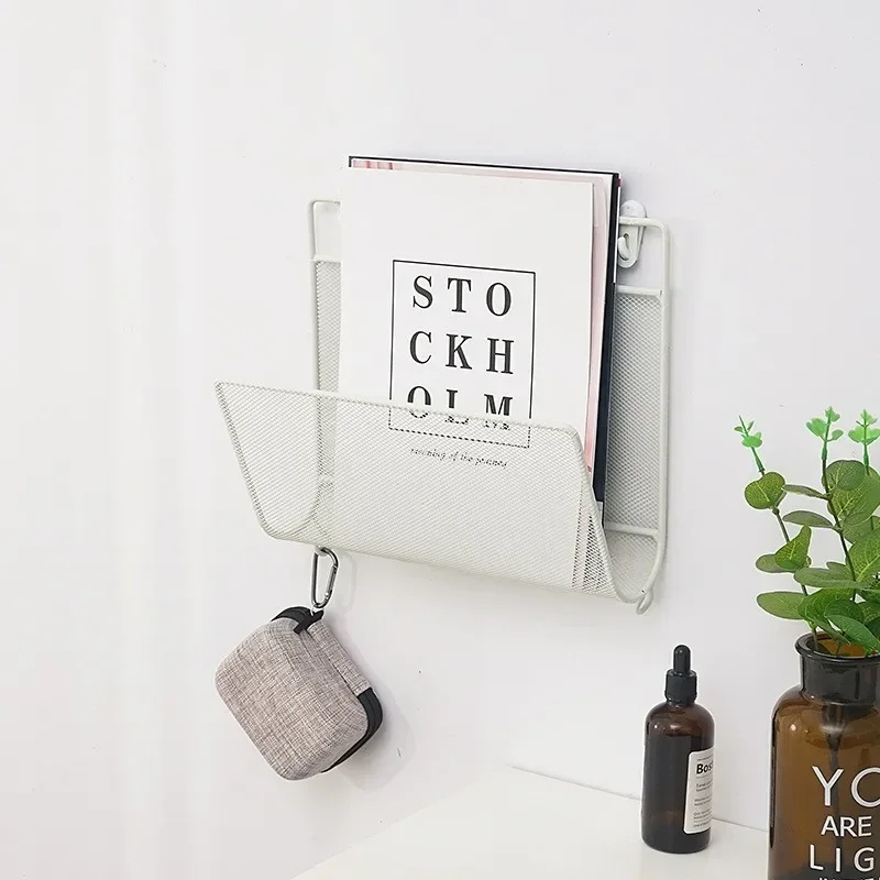 Iron Wall Hanging Bookshelf Storage Rack Magazine Rack Simple Living Room Book K03
