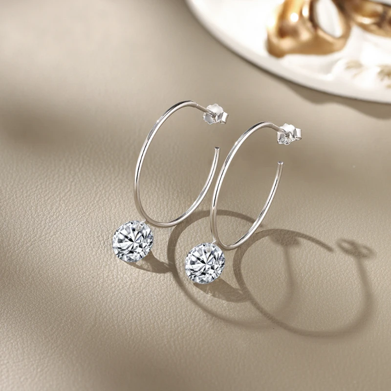 S925 Silver 2ct Moissanite Drop Earrings Engagement Wedding Luxury Gifts