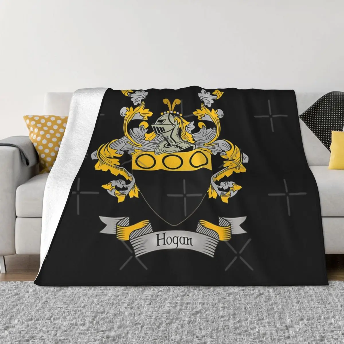 Hogan Coat Of Arms Hogan Family Crest Coperta Copriletto Sul Letto Coperta Da Picnic Ins Wind