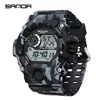 SANDA 2183 Electronic Watch Fashion Military Camo Waterproof Outdoors Sports Digital Display Silicone Strap Wristwatchs for Men 5