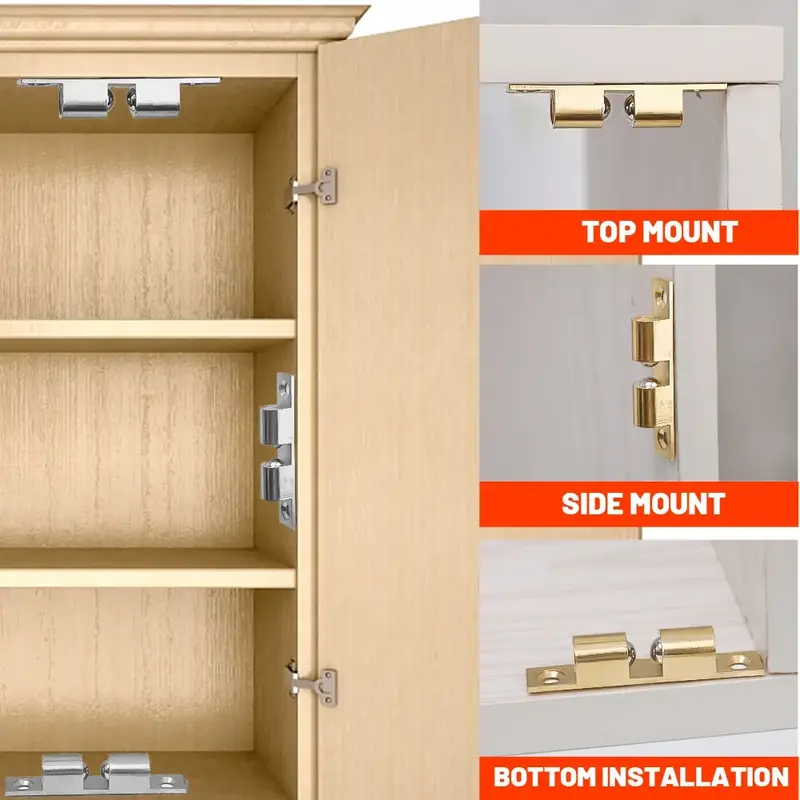 Wholesale Furniture Door Ball Latch Brass Double Roller Spring Ball Catch Latches Cabinet Closet Door Adjustable Tension Latch - Image 3