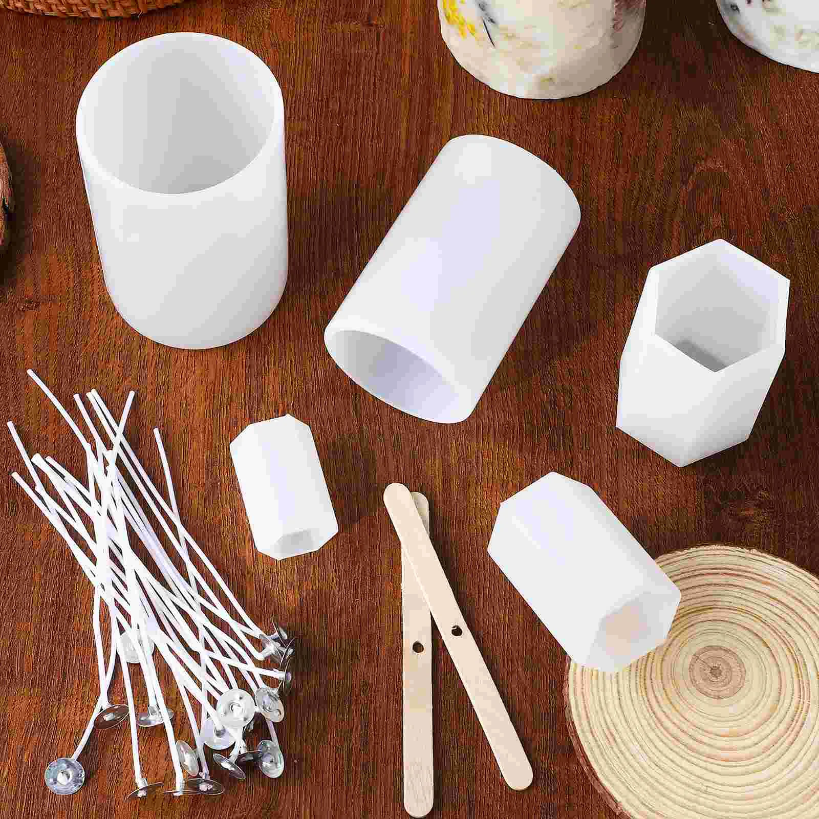 

1 Set Moulds Silicone Molds with Wicks and Wick Holders