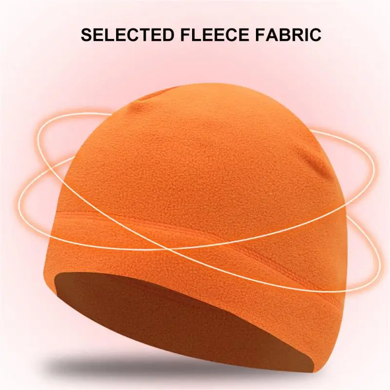 Men Polar Fleece Cap Winter Warm Outdoor Sports Running Skiing Cycling Cap Hat Windproof Soft Beanie Cap Women Ski Bike Hat Cap 5
