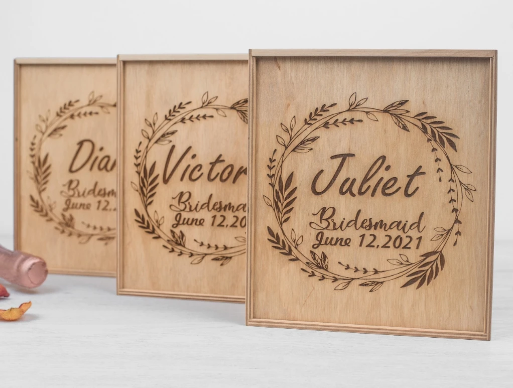 Bridesmaid Wooden Gift Box Personalized Bridesmaid Proposal Gift Box, Will You Be My Bridesmaid, Custom Wood keepsake Box