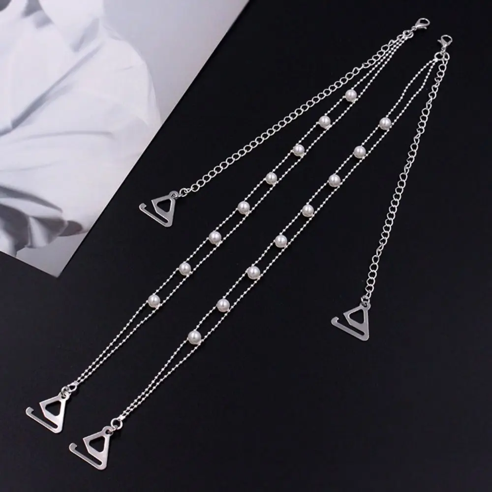 Fashion Metal Bras Straps Aniti-slip Rhinestone Underwear Strap Pearl Adjustable Shoulder Straps
