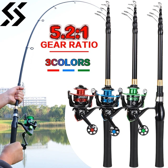 Sougayilang Spinning Fishing Combo 1.8-2.4m Telescopic Carbon