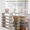 5 Layers Clothes Hangers Trousers Pants Hangers Towel Scarfs Racks Closet Storage Organizers Clothes Storage Organization 2