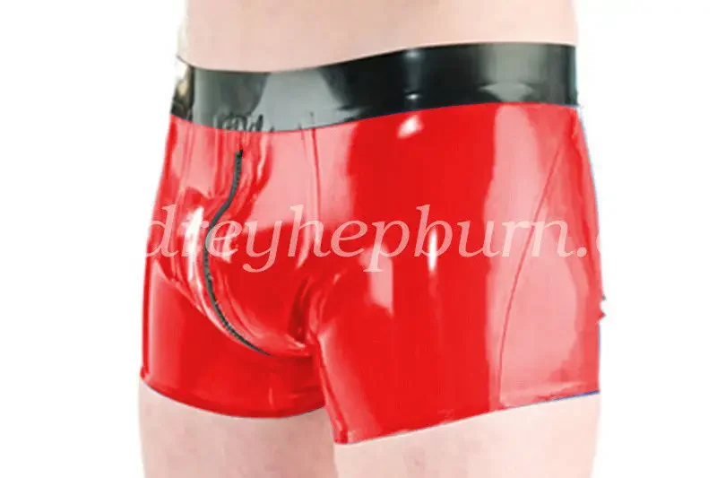 Hot Sale Short Hosen Latex Sexy Shorts With Zipper Rubber Gummi Pants Size S-XXL