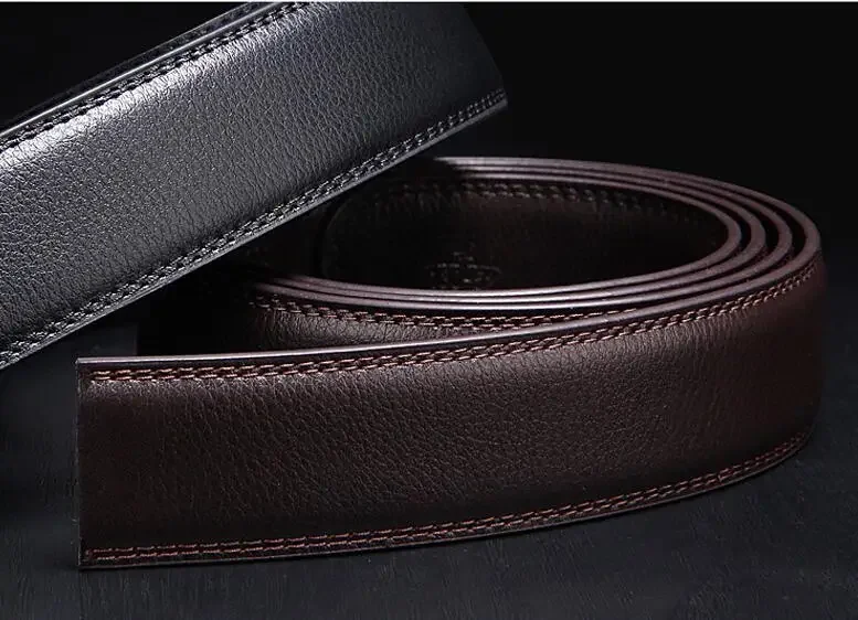 No Buckle Designer Mens Belts Body 3.5cm Wide Split Leather Men Automatic Belt accessories 125cm 140cm leather belt mens belt toothless automatic buckle belt