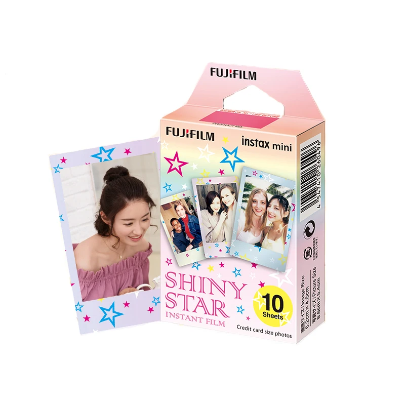 Description Picture 2 of item10 Sheets Fujifilm Instax Mini 12 11 8 9 Film Stained Stars Fuji Instant Photo Paper For 70 7s 50s Share SP-1 Camera Color Paper