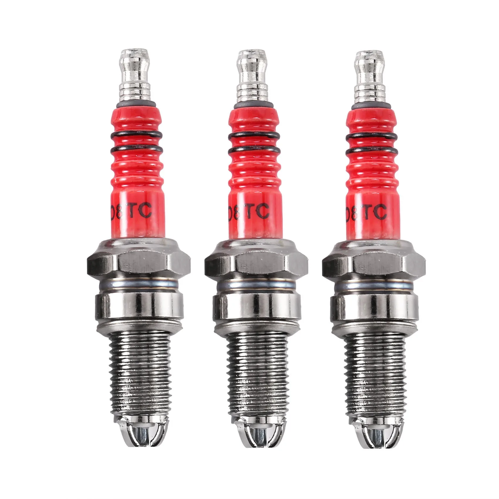 3Pcs D8Tc 3 Candela Per Elettrodi, Candela Da Corsa Con 3 Elettrodi Per Cg 125 150 200Cc Cf250 Moto Scooter Atv Quad