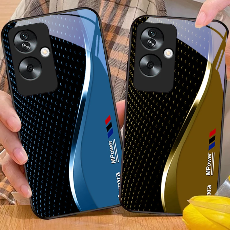 Sleek Black Phone Case with Tempered Glass Protection