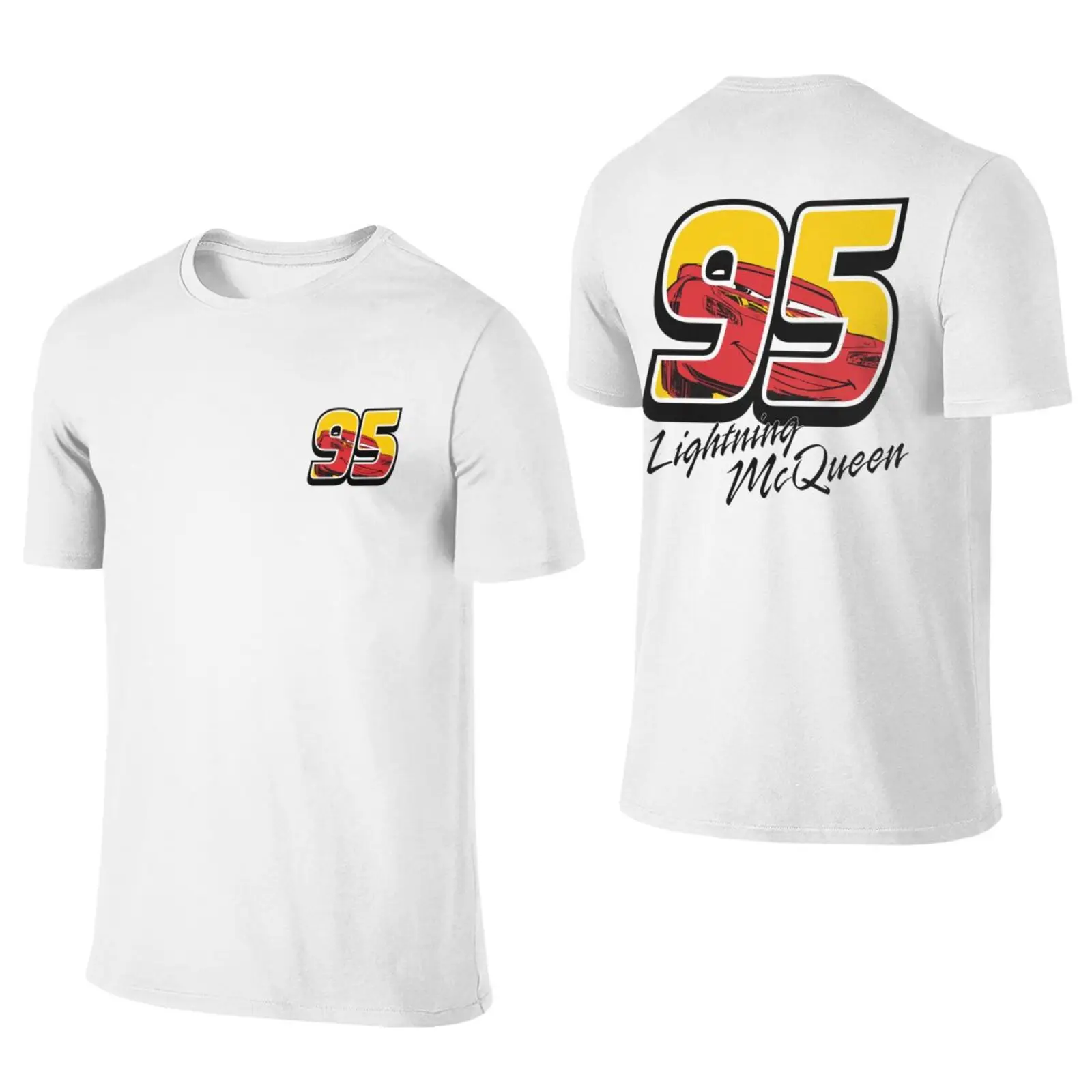 Lightning McQueen Go 95 Men's Front Back Two Sides T Shirt