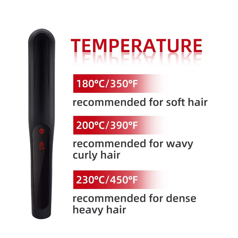Multifunctional Hair Straightener Brush Heated Brushe Ceramic Anti-Scald Hair Straightening Hot Comb Hair Care Fast Heating 3
