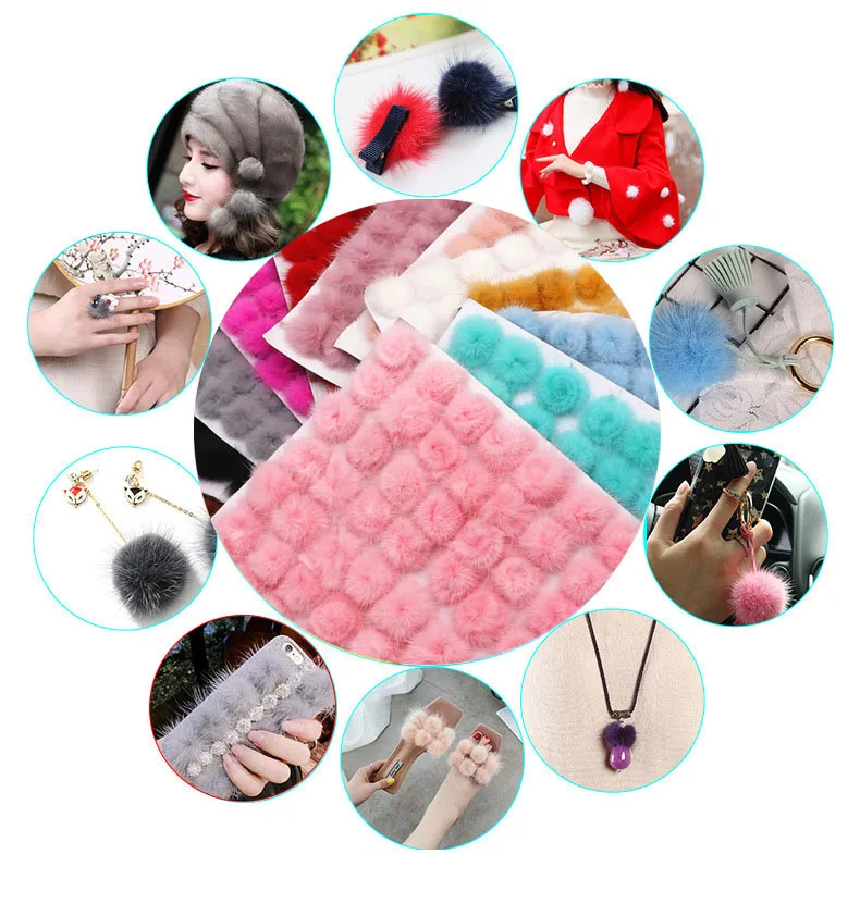 Artificial Fur Pompom 8cm Big fur pompoms for hats Fluffy Soft Pompones  Manualidades DIY Beanie Decor Knitted Cap Accessories