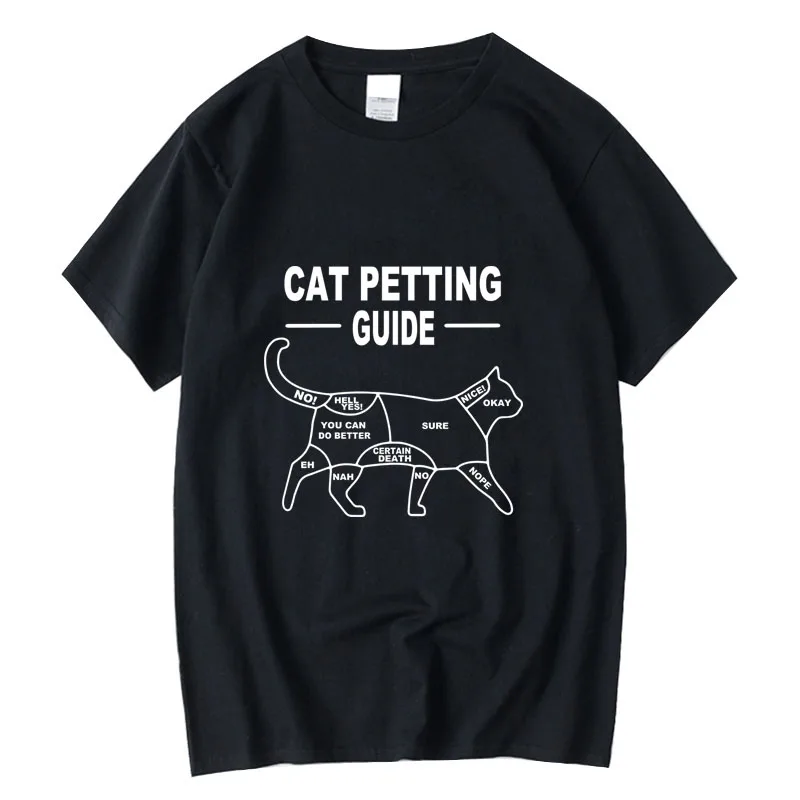 Xinyi T-Shirt Da Uomo 100% Cotone Casual Funny Cool Cat Print Allentato O-Collo Cool Cat T-Shirt Per Uomo T-Shirt Manica Corta T-Shirt Maschile