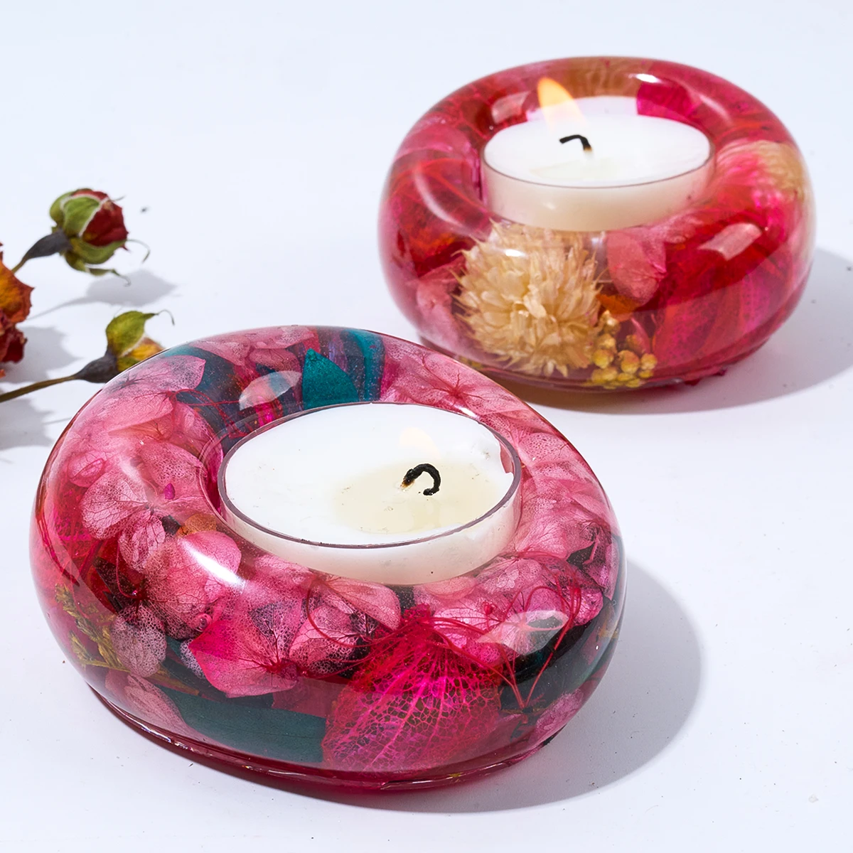 Round Bubble Candle Holder Silicone Mold DIY Irregular Tealight Candlestick Ornaments Making Plaster Concrete Resin Craft Molds
