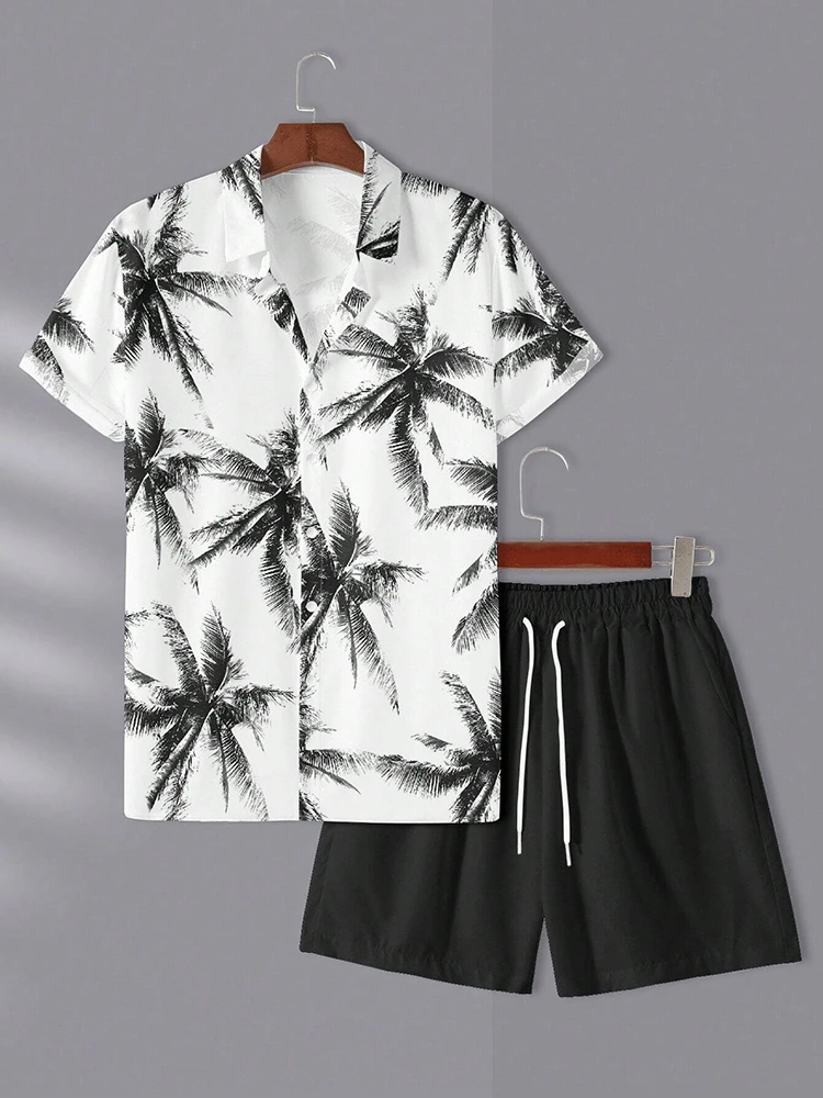 3D Printed Men's Short-sleeved Shirt And Beach Shorts Set Summer Street Fashion Men's Casual Shirt Outdoor Everyday Men's Shorts 5