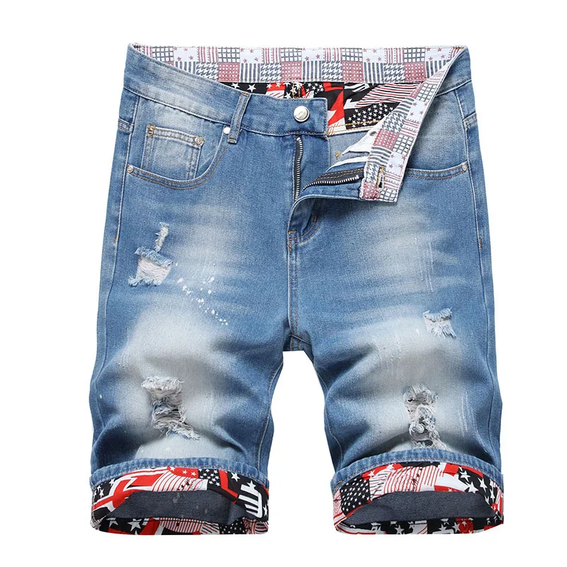 Summer Mens Ripped Short Jeans Brand Clothing Bermuda Cotton Shorts Men Thin Breathable Casual Denim Shorts