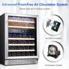 Wine Cooler,Built-in Wine Fridge Under Counter or Freestanding Dual Zones,Auto Defrost,6 Removable Shelves Glass Door 5