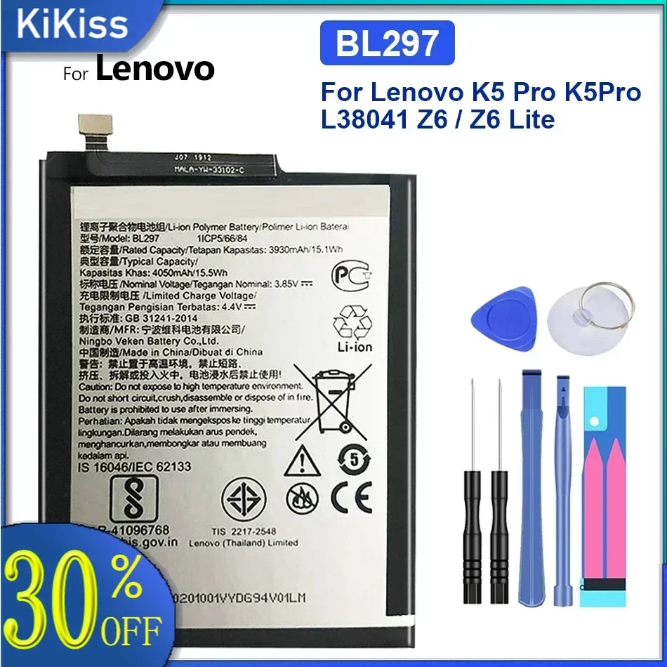 with Tools Battery for Lenovo L78121, Z6 Pro Lite, L78051, K5 Pro