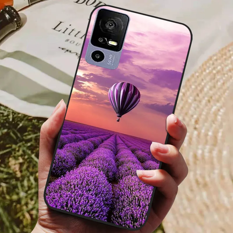 Silicone Back Cover Phone Case with Soft Bumper - Black