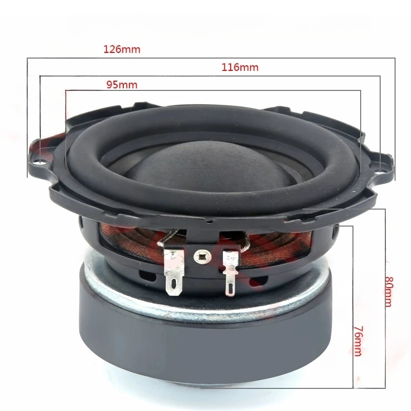 SOTAMIA 1Pcs 4.5 Inch Subwoofer Speaker 4 Ohm 50W Hifi Home Theater Super Bass Audio Speaker DIY Woofer Bookshelf Loudspeaker