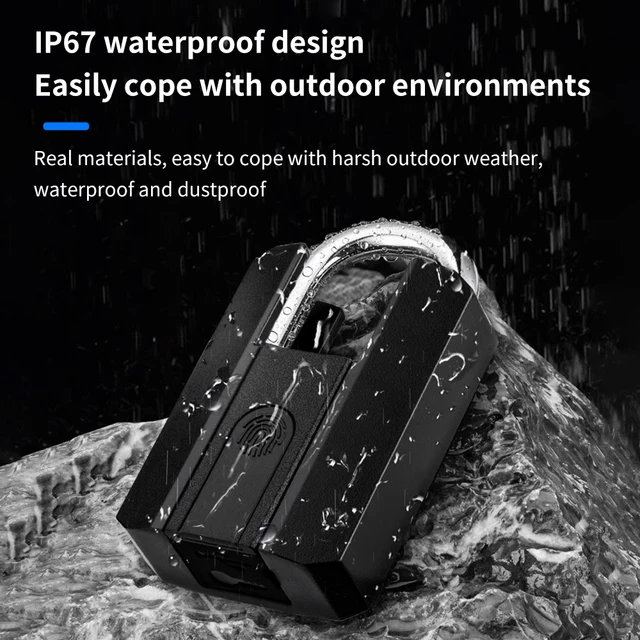 IP67 TTLock Smart Padlock Bluetooth APP Fingerprint Lock Keyless Bag Pad Lock G2 Gateway Aleax Google Home Electronic Door Lock 6