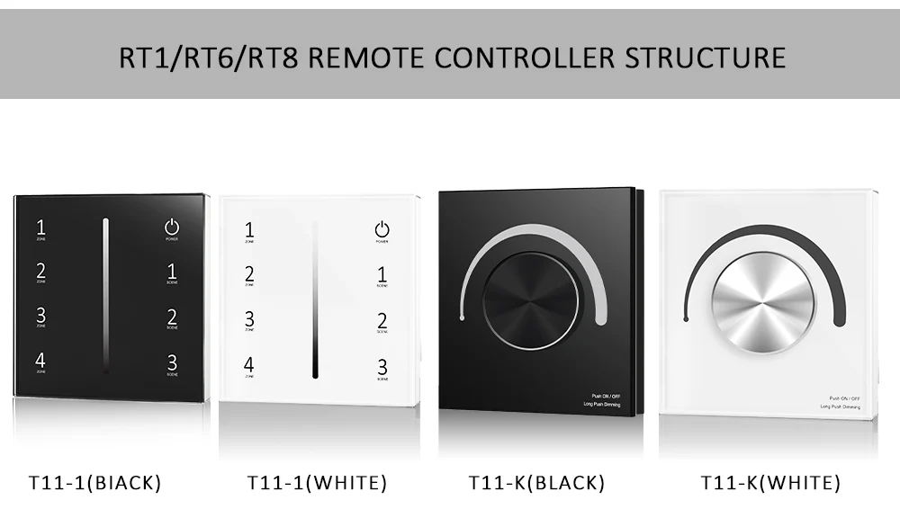 LED Dimmer 12V 24V 36V 5V DC EU Wand Touch Schalter Glas Panel 2,4G RF Wireless Remote Dimer für Einfarbige LED Streifen Licht V1 – Detail 6