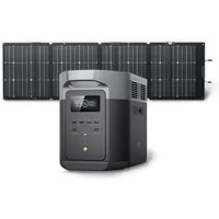 Solar Generator DELTA 2 Max 2048Wh, Equipped with 220W Solar Panels, Portable Power Station, Solar Fast Dual Charging 1