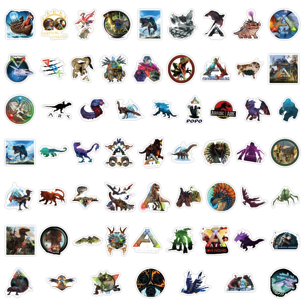 60PCS Ark Survival Evolved 스티커 낙서 스티커 DIY 일기 전화 케이스 수제 스크랩북 미적 스티커