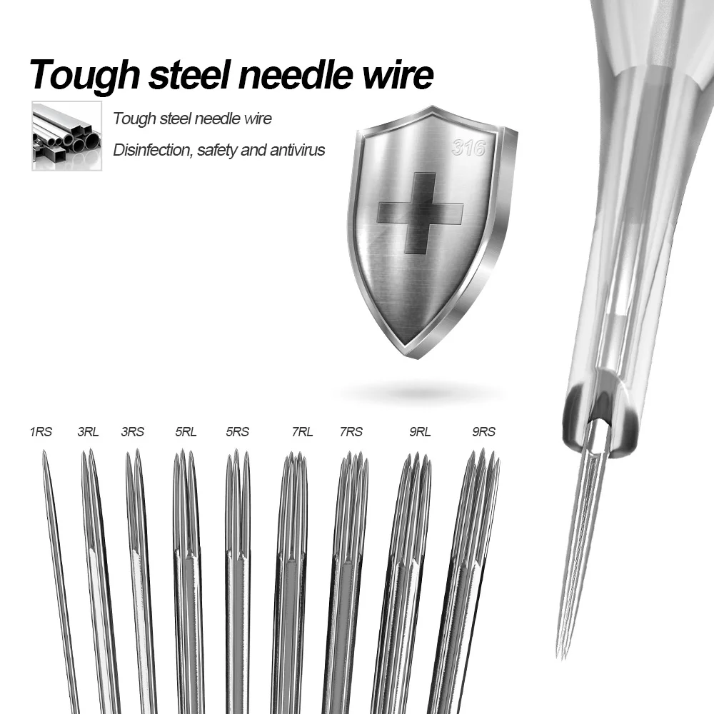 Disposable Sterile Tattoo Needles tattoo microblading needles 20Pcs Revolution Cartridge Round Liner For Tattoos Machines #(0.30MM ) #(0.35MM）STIGMA/QUELLE